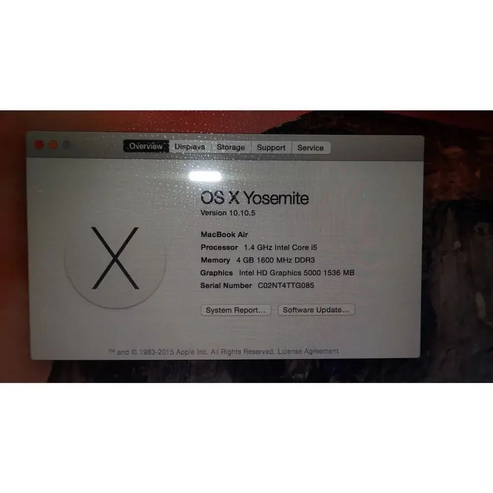 Clean Apple MacBook Air 13” i5 128GB SSD Fully Reset & Working